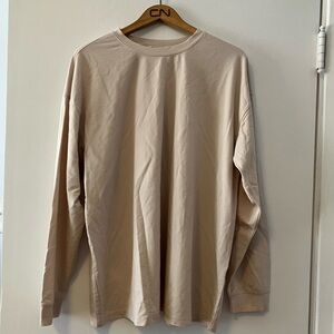 Womance - Relax Fit  Beige Long Sleeve Tee - Very Soft and Oversized. XL